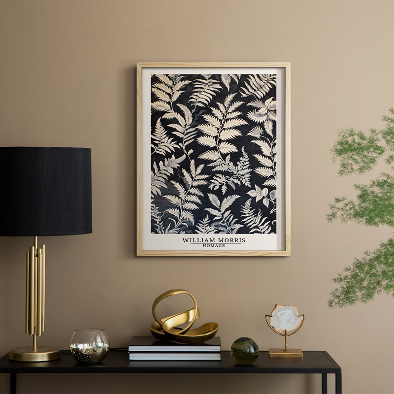 WM MORRIS Series DCCXCVIII Framed Print - Solid Wood, Natural, 11'' H x 9'' W