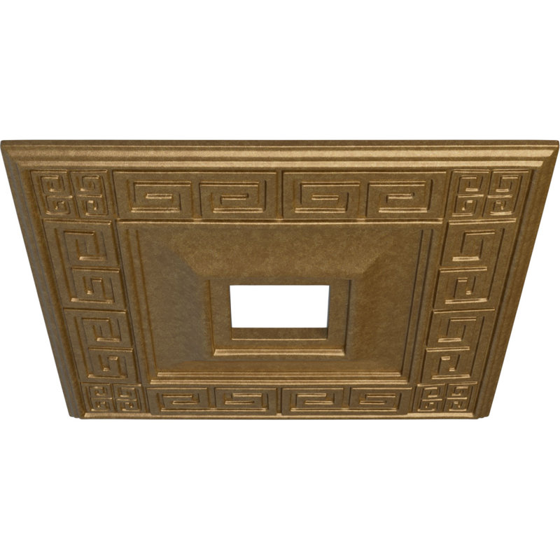 Médaillon de plafond Endurathane Eris, l 18 po x H 18 po x P 3 1/2 po x P 1 1/8 po (convient aux auvents jusqu'à 9 7/8 po), finition or pâle peinte à la main