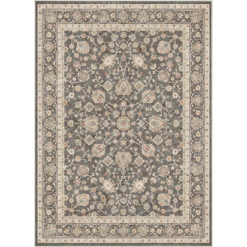 Tapis rétro Charlton Home® Dyrk Rome, Rectangle 7 pi 7 po x 9 pi 10 po