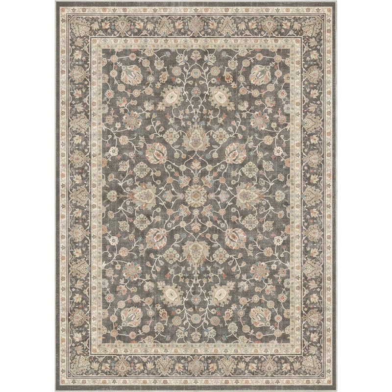 Tapis rétro Charlton Home® Dyrk Rome, Rectangle 5 pi 3 po x 7 pi 3 po