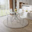 Ensemble de 2 tables de bar modernes en verre et tabourets de bar à hauteur fixe, table de pub contemporaine à hauteur de comptoir avec pieds chromés, chaises de bar en cuir PU pour îlot de cuisine, bar personnel-734360754-734360654