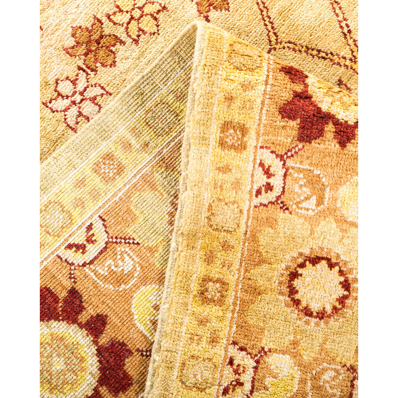 Robinto One-of-a-Kind 6' 3" X 9' 3" 2000s Wool Area Rug in Yellow