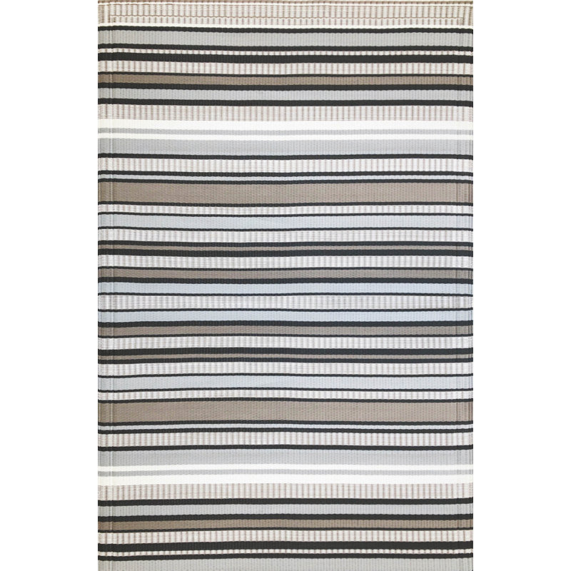 Tapis rayé intérieur / extérieur en polypropylène, Rectangle 5 pi x 8 pi