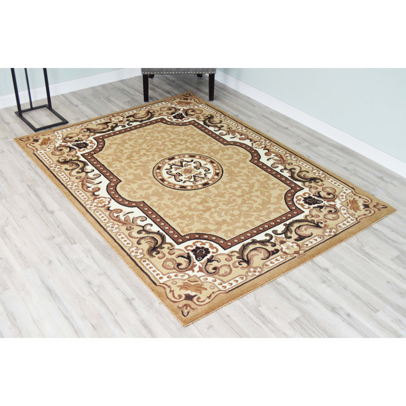 Tapis oriental beige / brun Eilidh, Rectangle 8 pi x 10 pi 5 po