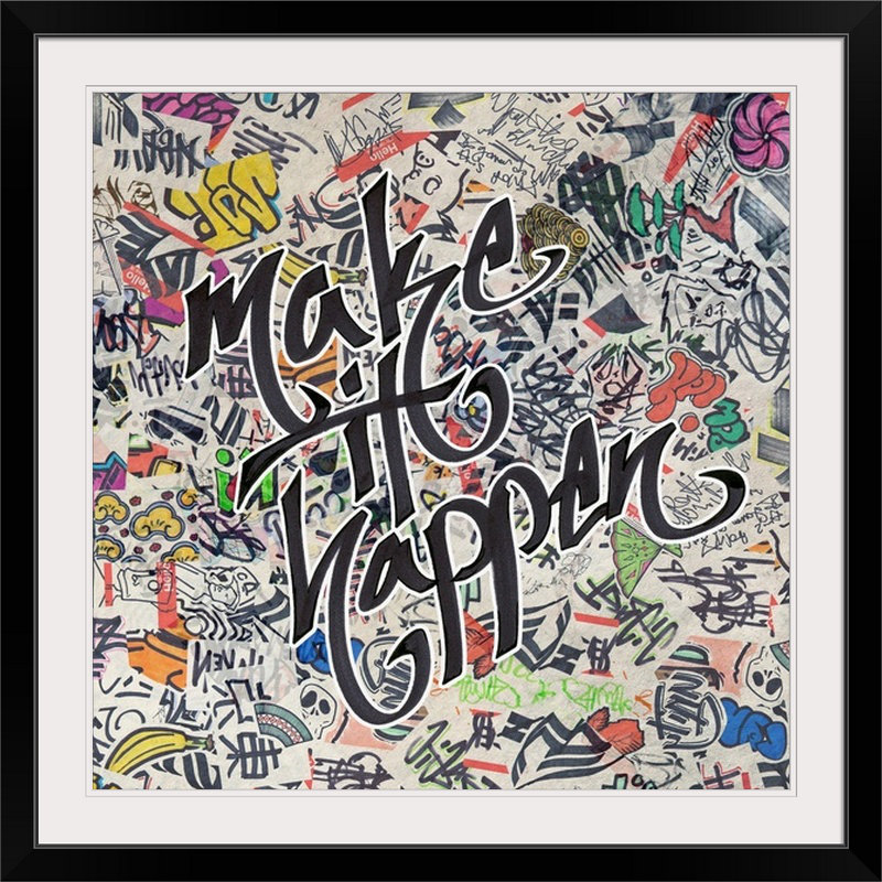 «Make It Happen - Urban Inspiration», impression, H 38 po x l 38 po x P 1 po, Cadre noir