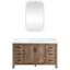 Ensemble de meuble-lavabo simple avec plateau en marbre de culture et miroir Javier-199976083