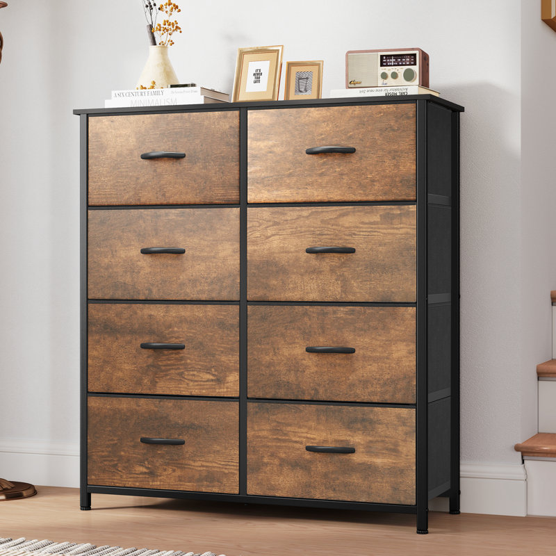 8 Drawer Double Dresser Chest, Brown