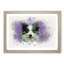 Border Collie in the Purple Flowers in Abstract - Picture Frame Painting Print-55679429-55679431