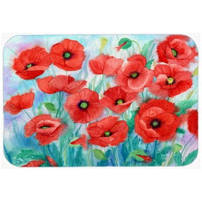 Caroline's Treasures Poppies Glass Cutting Board