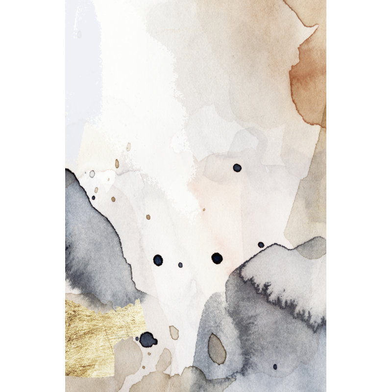 Indigo Blush and Gold II by Victoria Barnes - Painting Print, 30cm H x 20cm W, Wrapped Canvas
