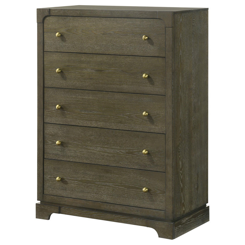 Commode 5 tiroirs Gerthold cacao foncé