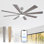 Ventilateur de plafond à DEL à intensité variable de 72 po avec 3 lumières DEL CCT, moteur CC réversible à 6 vitesses, minuterie, télécommande et contrôle des applications VacZon