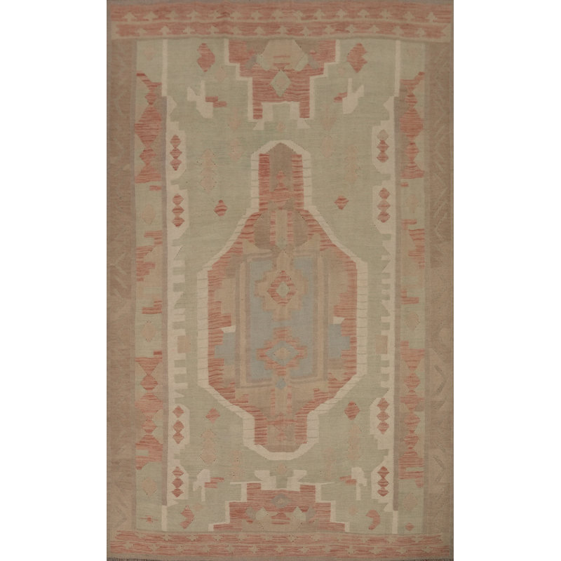 Tapis à motif géométrique tissé à plat 7 x 10