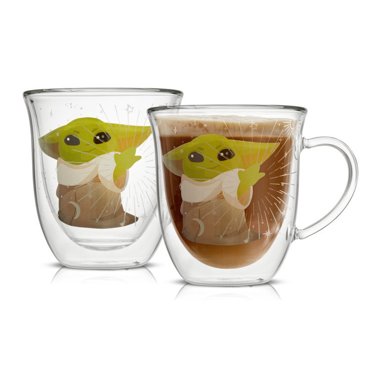 Set of 2 glass coffee cups