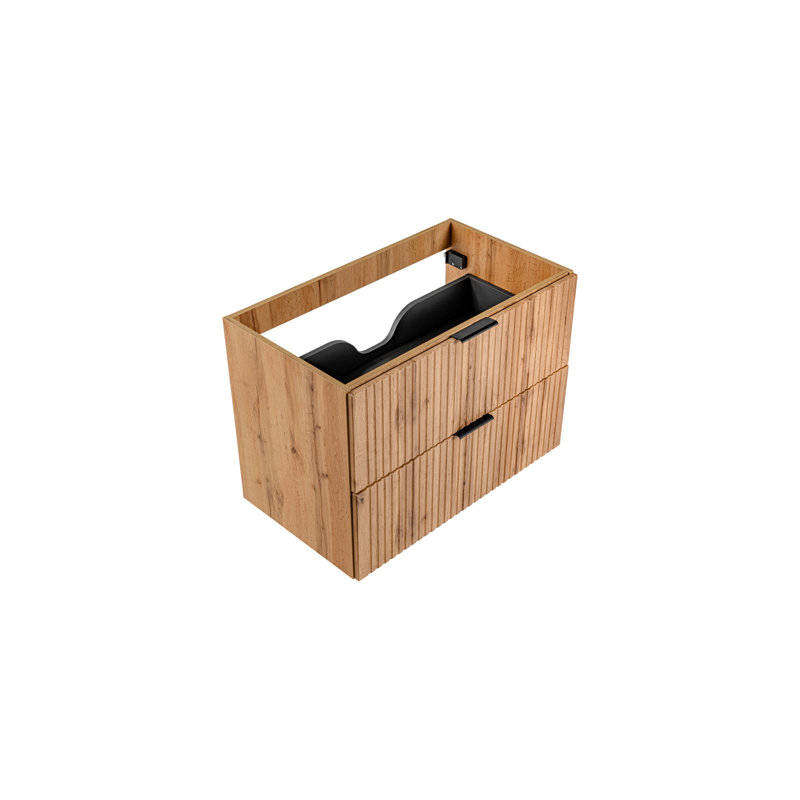 Steck 802cm Wall Mounted Single Bathroom Vanity Base Only in Oak