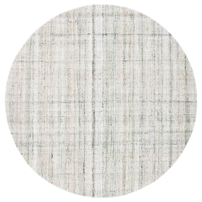 Abstract Hand Tufted Performance Rug, Round 6'