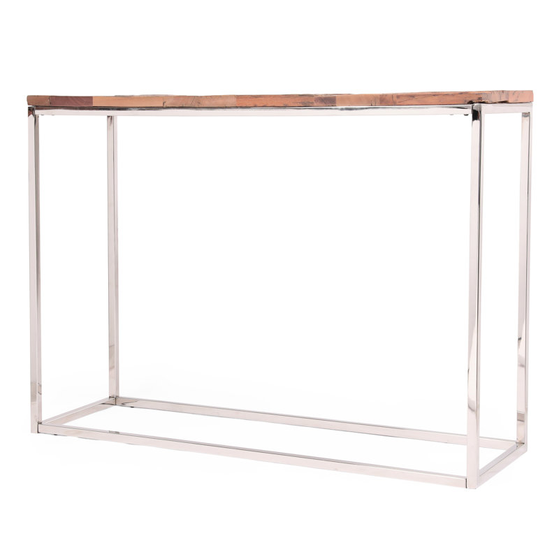 Console avec bois recyclé et acier inoxydable pour une touche de sophistication glamour grâce