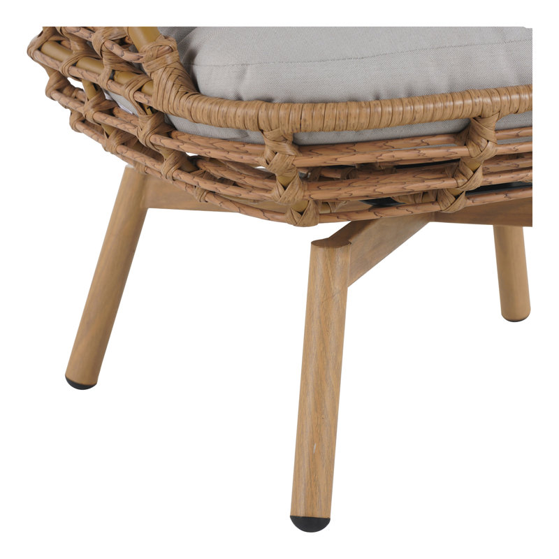 Chaise longue pivotante en osier Ellis