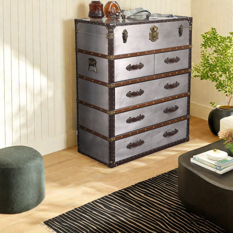 Syeisha 31.49 " W Sideboard, Silver/Brown