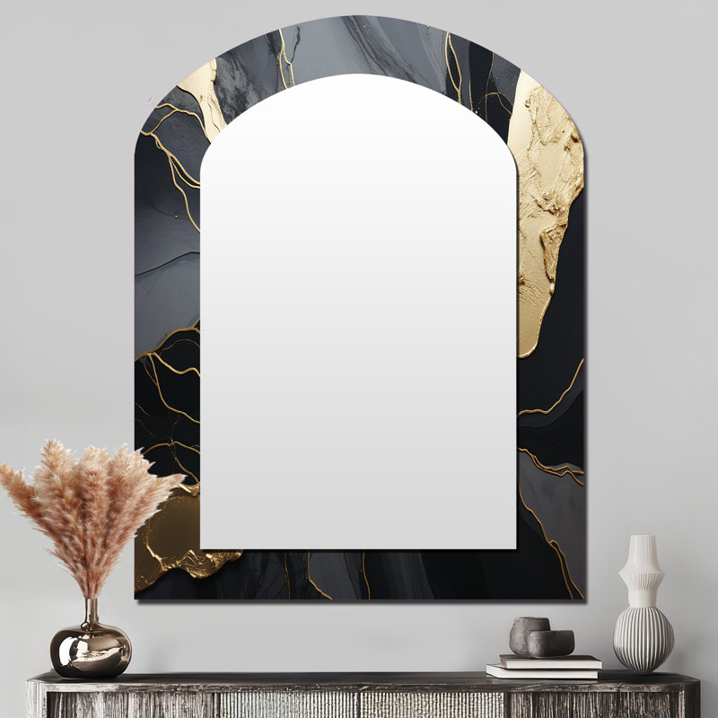 Minimalisme chrome noir et or Poteries, 43 po x 33 po