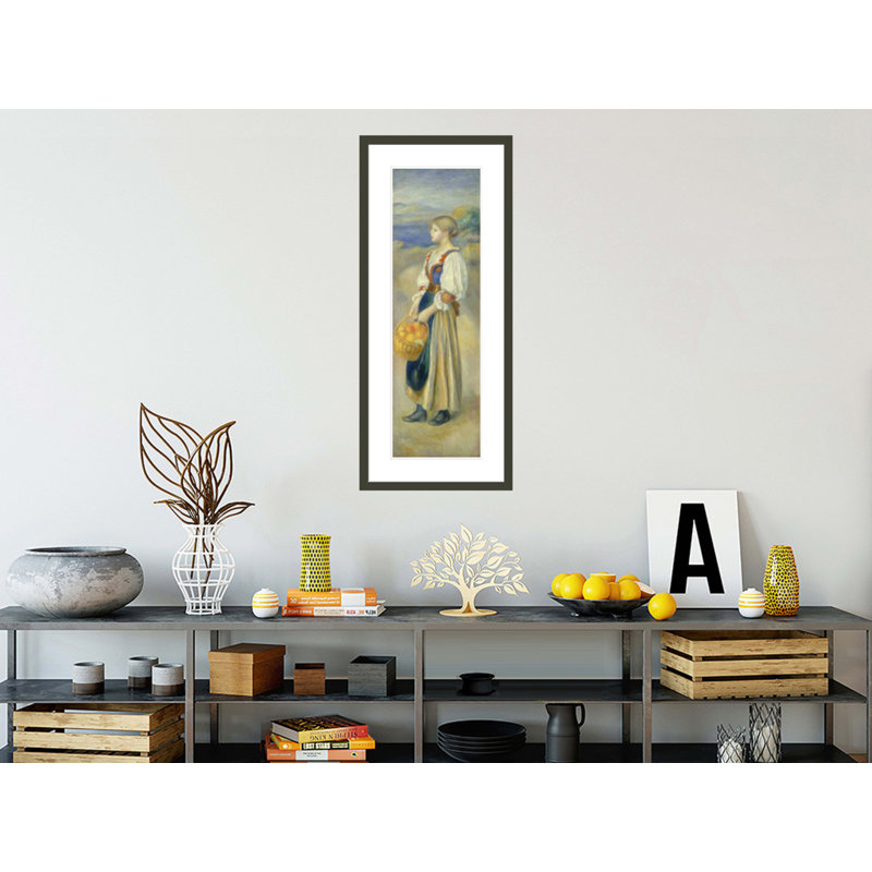«Girl with a Basket» (La Marchande d'oranges), Pierre-Auguste Renoir, impression giclée encadrée, H 41,5 po x l 17,84 po