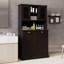 Armoire de salle de bain inclinable à deux compartiments avec panier à linge haut et 2 tablettes réglables