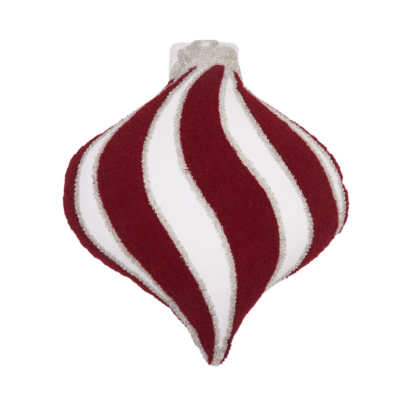 Red Ornament Throw Pillow