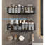 Porte-serviettes, porte-serviettes, porte-serviettes de salle de bain, organisateur de serviettes mural pour salle de bain et meuble-lavabo, ensemble combiné noir (version standard + crochet)