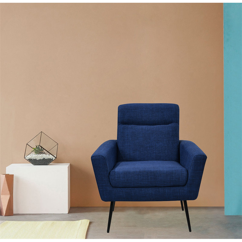 Fauteuil de 30,5 pouces de largeur, Mélange de lin bleu foncé