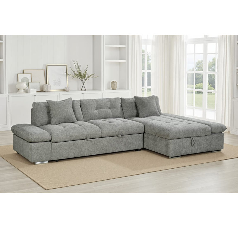 Aayush 4 Seater Sofa Bed, Right Hand Facing, Grey