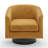 Applewold Upholstered Orange Corduroy Swivel Barrel Chair with Solid Wood Base-732036581