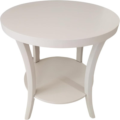 Perth Contemporary Round End Table With Shelf