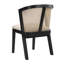 Chaise de salle à manger Cayli de style néoclassique moderne en rotin avec dossier incurvé et structure en hévéa massif-135068441-135068442