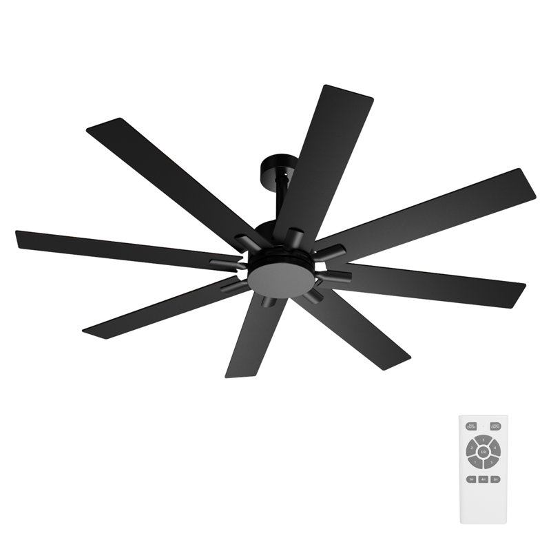 Ventilateur de plafond 65 pouces à double finition - 8 pales avec flux réversible, télécommande