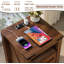 Table de chevet avec station de charge, 2 tiroirs et tablette ouverte Georden