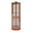 Vitrine d'angle vitrée lumineuse avec tablettes réglables-755982552