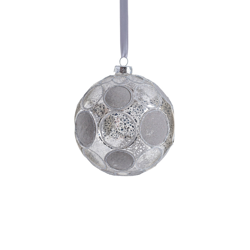 Ensemble de boules en verre 4,75 po Serenity, Argent