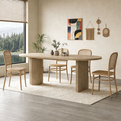 Oval Dining Table Double Pedestal
