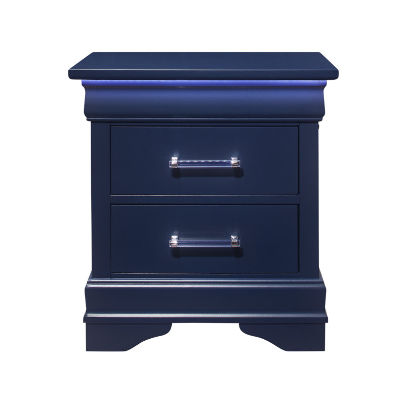 Table de chevet Charlton avec DEL, Bleu