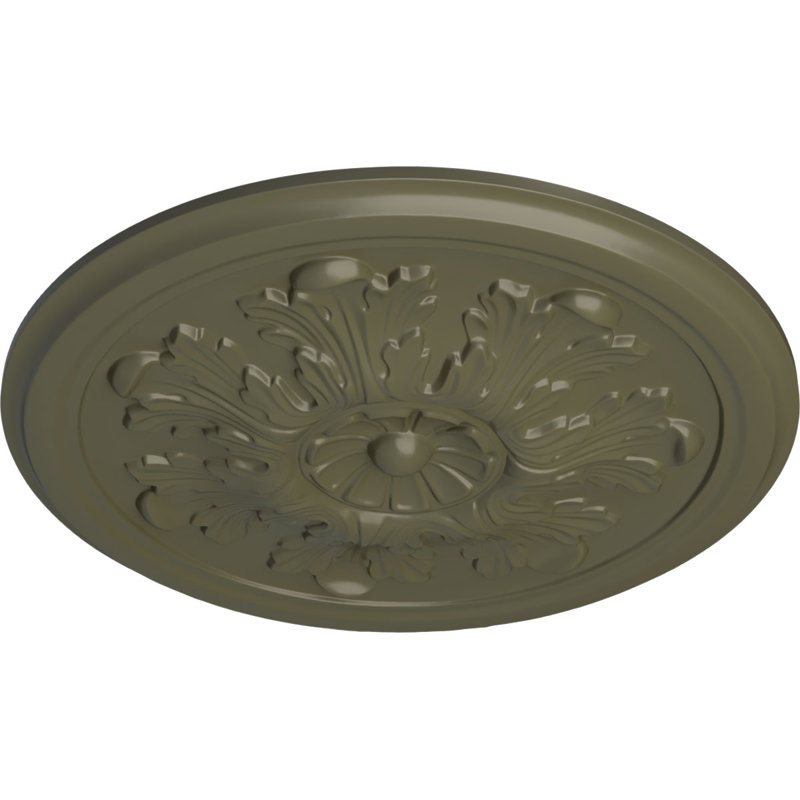 Endurathane Legacy Acanthus Ceiling Medallion, 12 3/4"OD x 7/8"P (Fits Canopies up to 3 1/2"), Hand-Painted Painted Turtle Finish