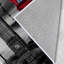 Tapis en polyester tissé à la machine rectangulaire noir / blanc / rouge 1 pi 8 po x 2 pi 7 po Ese