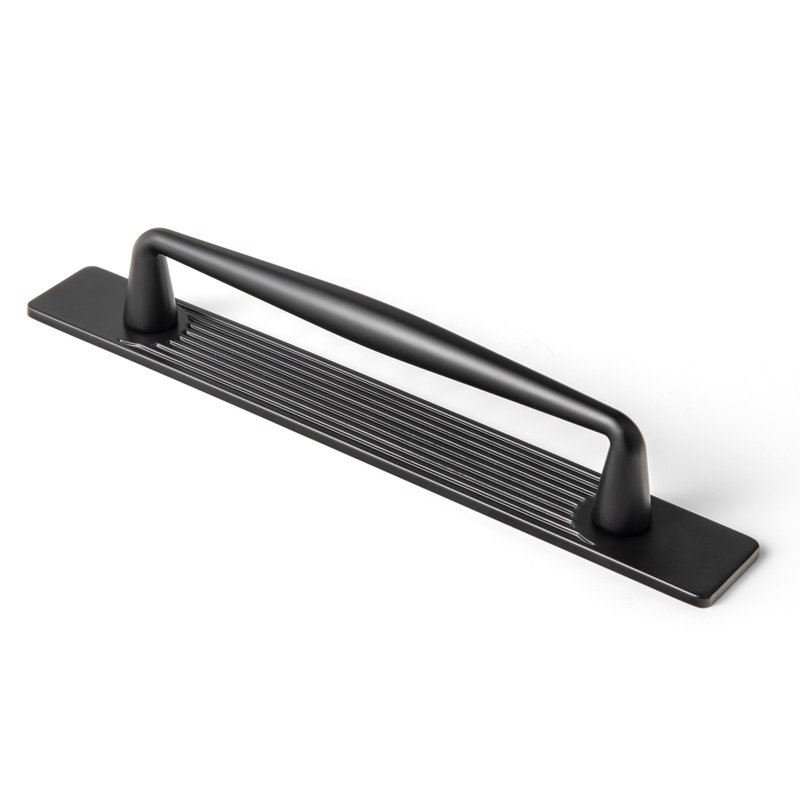 Poignée barre unie avec contre-plaque (Gban), 5", Noir
