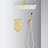 Gold Ceiling Mounted Shower With 10" Head & Handheld - Brass, Ensures Natural Rainfall Experience, Self-Cleaning Nozzle, Fits American Standard Pipe Connections System In Handheld, Simulates Touch,-121076999