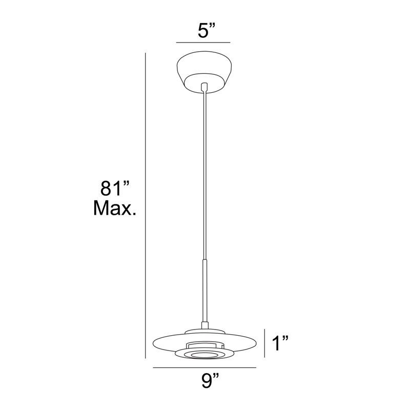 Luminaire suspendu simple à 1 lumière Acosta