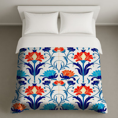 Housses de couette à carreaux floraux colorés
