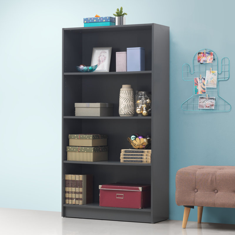 Morgan 150cm H x 80cm W Standard Bookcase, Dark Grey