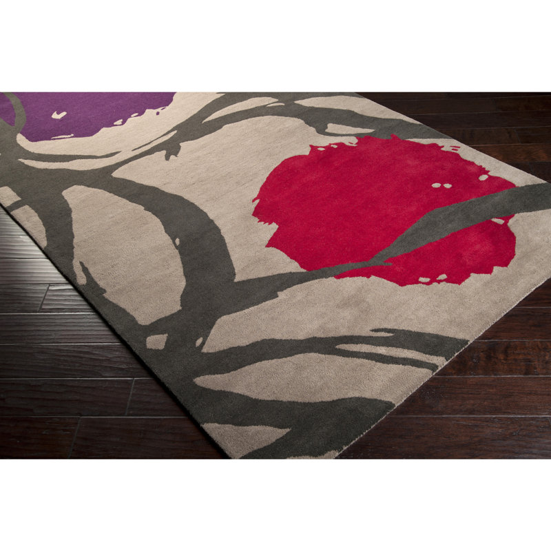 Wool Floral Indoor Rug, Rectangle 9' x 12'