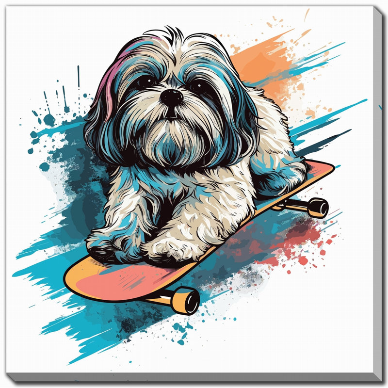 Art mural sur toile Shaggy Skate, H 30 po x l 30 po