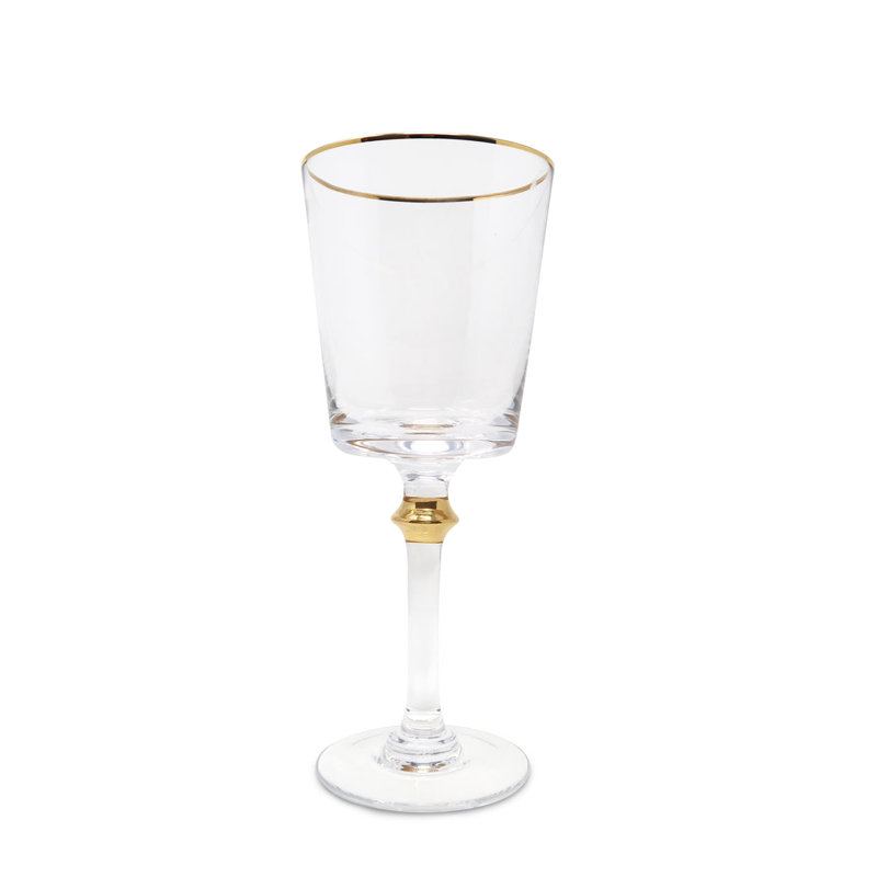 6 verres à eau dorés