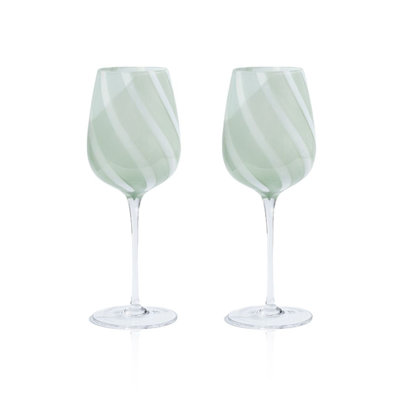 Savannah Green Wine Glass set of 2